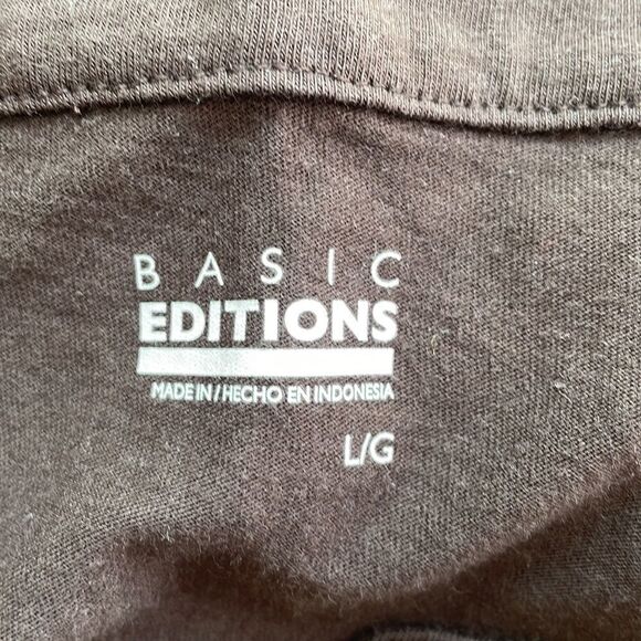 Dark brown tank top with beading accent by basic edition women’s large - Picture 8 of 8